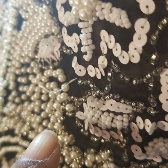 Nite Line Silk Beaded & Sequined Blouse Vintage Sz. 10 - Picture 11 of 16